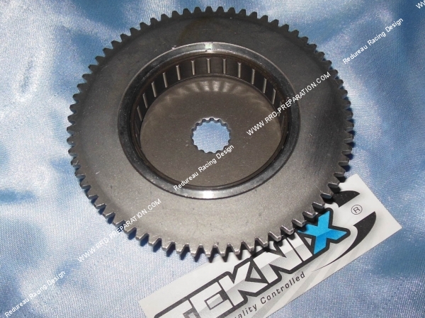 zoom Couronne de démarreur complet TEKNIX type origine roule libre cage à aiguille scooter KEEWAY  CPI 50cc