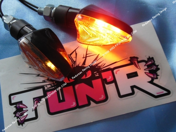 zoom Clignotants TUN'R MINI TRIANGLE noir  transparent homologué universel