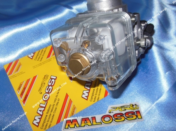 zoom Cuve MALOSSI transparente pour carburateurs DELLORTO PHBH & PHBL