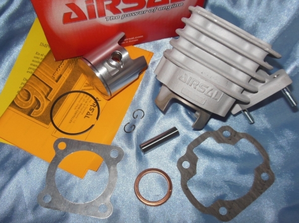zoom Cylindre - piston sans culasse 70cc Ø47,6mm AIRSAL T6 aluminium (axe de 10mm) minarelli horizontal air