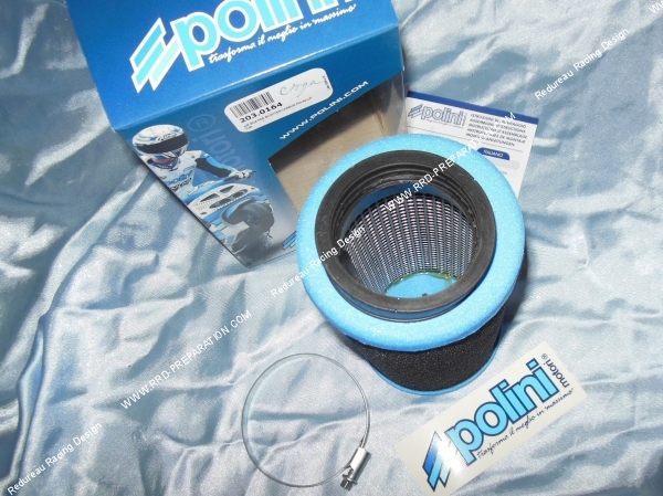 zoom Filtre à air, cornet mousse POLINI EVOLUTION gros volume rond (Ø de fixation carburateur Ø60mm POLINI CP…)