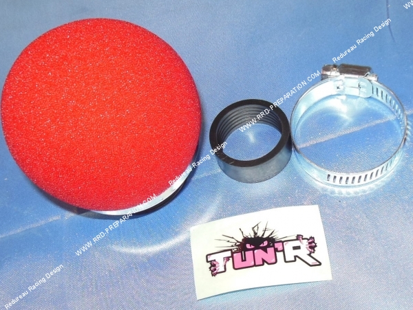 zoom Filtre à air, cornet TUN'R Phonique, droit (Ø de fixation carburateur de Ø27 a 37mm) rouge