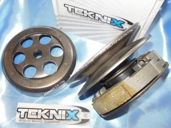 zoom Embrayage complet TEKNIX avec cloche et correcteur de couple Ø105mm scooter minarelli (booster, nitro, aerox...)