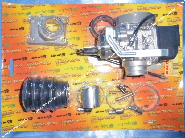 zoom Kit carburation MALOSSI PHBH Ø26mm avec pipe, manchon, collier, durite... pour moto HONDA 75  80 MBX, MTX, NSR...