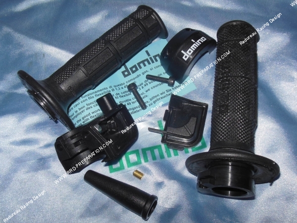 zoom Poignée d'accélérateur, tirage rapide DOMINO Enduro course 74mm revêtements noir