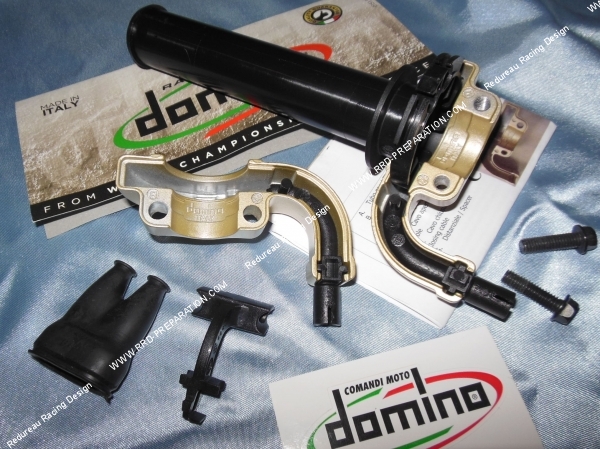 zoom Poignée tirage rapide DOMINO compétition alliage magnésium or course 45mm double câble