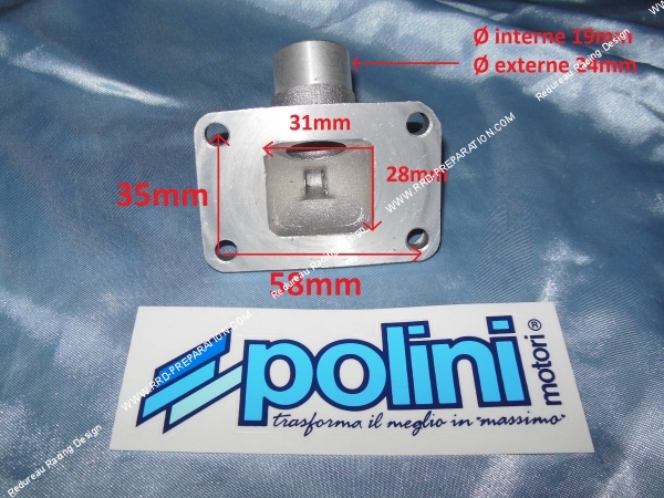 zoom Pipe d'admission rigide POLINI Ø19 X 24mm pour YAMAHA CHAPPY 50cc