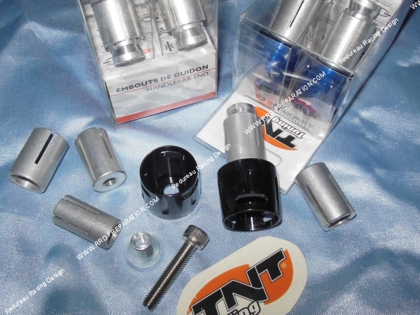 zoom Paire d'embouts de guidon TNT TUNING HOLE noir mat, chromé ou bleu anodisé