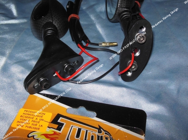 zoom Paire de rétroviseurs TUN'R F1 Italien fixation sur carénage couleur carbone avec diodes orange