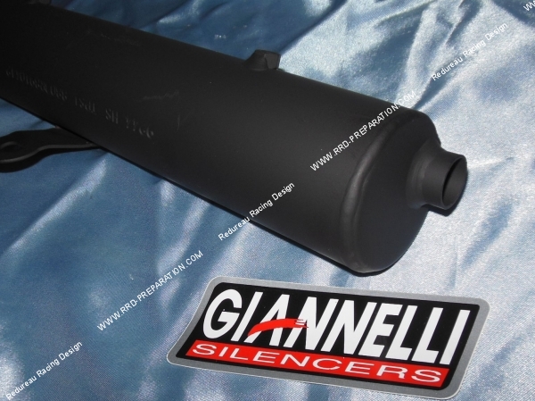 zoom Silencieux seul d'échappement GIANNELLI acier noir pour YAMAHA DT R 50cc 2 temps 1982 à 1989