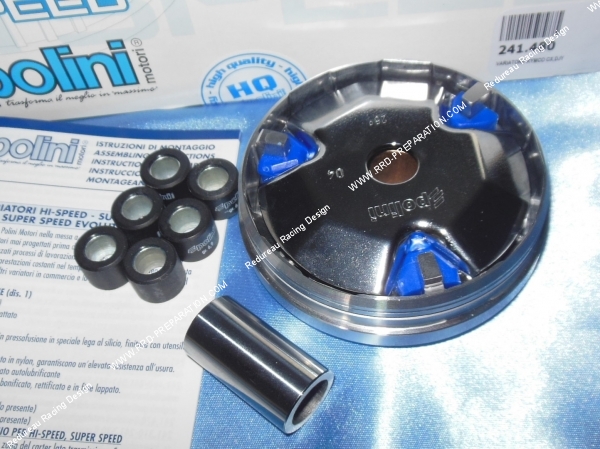 zoom Variateur POLINI Racing (variateur, galets…) pour scooter BSV, HONDA, HSC, KYMCO, SYM... 50cc